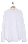 Calvin Klein Linen Stand-up-collar Shirt In White