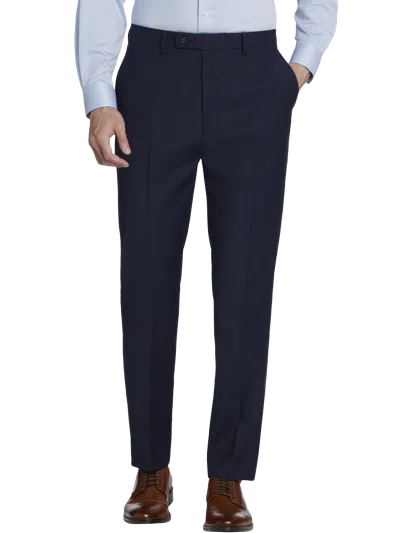 Calvin Klein Jace Mens Solid Wool Dress Pants In Blue