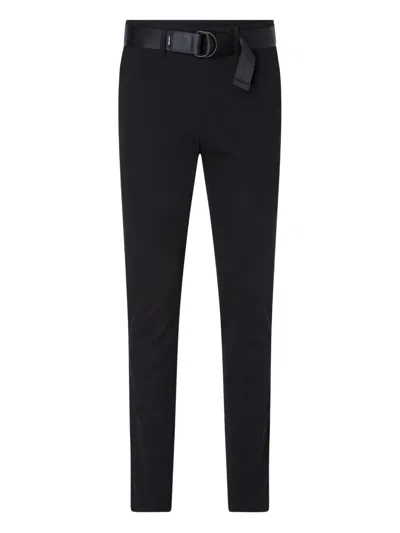 Calvin Klein Slim-leg Belted Trousers In Black
