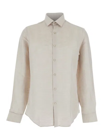 Calvin Klein Slim Ref Linen Bld Sld In Neutral