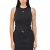 Calvin Klein Slim Ribbed Lyocell Tank Top In Black