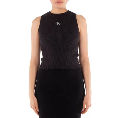 Calvin Klein Slim Ribbed Lyocell Tank Top In Brown