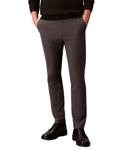 Calvin Klein Slim Tech Stretch Trouser In Brown