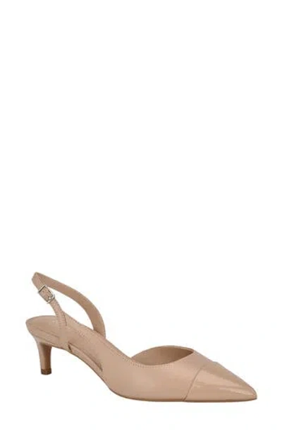 Calvin Klein Slingback Kitten Heel Pump In Natural