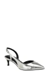 Calvin Klein Slingback Kitten Heel Pump In Silver