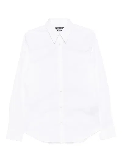 Calvin Klein Slogan-embroidered Shirt In White