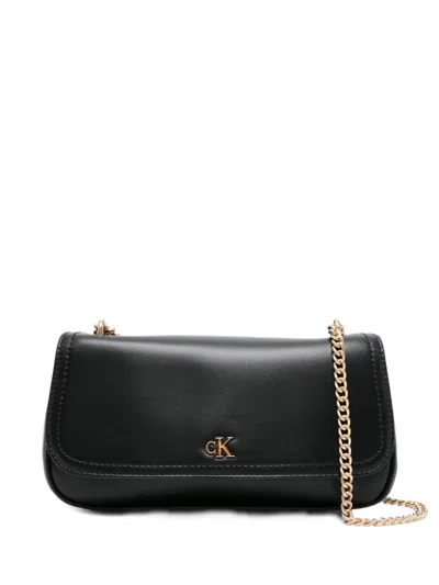 Calvin Klein Small Logo-detail Shoulder Bag In Black