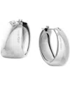 Calvin Klein Small Modern Purity Hoop Earrings, 0.97" In Silver