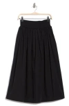Calvin Klein Smocked Waist Cotton Poplin Skirt