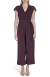 Calvin Klein Smocked Wide Leg Jumpsuit In Purple