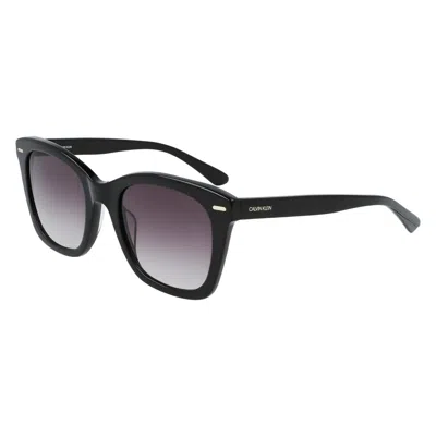 Calvin Klein Smoke Gradient Butterfly Ladies Sunglasses Ck21506s 001 52 In Black