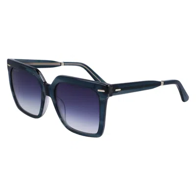 Calvin Klein Smoke Gradient Square Ladies Sunglasses Ck22534s 431 55 In Blue