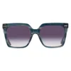 Calvin Klein Smoke Gradient Square Ladies Sunglasses Ck22534s 431 55 In Blue