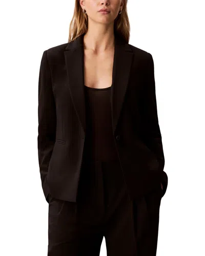 Calvin Klein Smooth Stretch Slim Blazer In Black