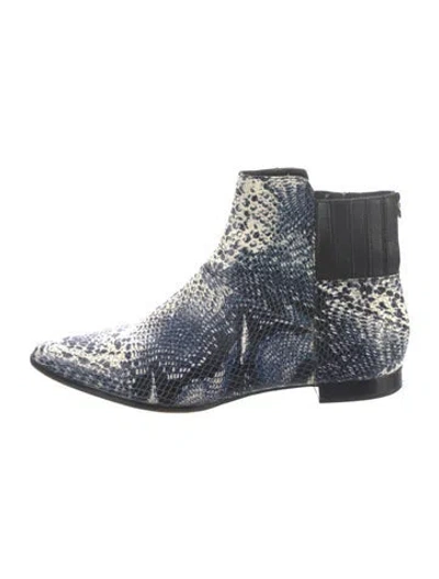 Pre-owned Calvin Klein Snakeskin Animal Print Boots In Blue