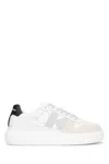 Calvin Klein Panel Contrast Low-top Rubber Sole Sneakers In Brightwhiteblackcreamywhite