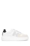Calvin Klein Panel Contrast Low-top Rubber Sole Sneakers In Brightwhiteblackcreamywhite