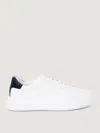 Calvin Klein Low Top Lace Up Lth Sneakers In White