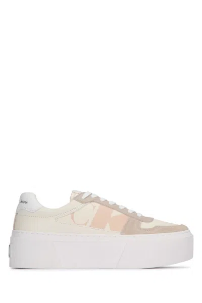 Calvin Klein Sneakers In Creamywhiteeggshellbrightwhite