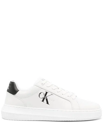 Calvin Klein Sneakers In Bianco Chiari E Naturali