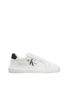 Calvin Klein White Leather Sneakers With Chunky Outsole In Bianco Chiari E Naturali