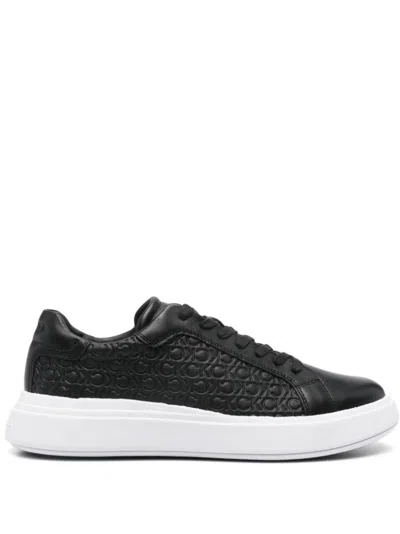 Calvin Klein Sneakers With Monogram In Nero