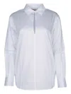Calvin Klein Soft Cotton Front Slit Shirt In White