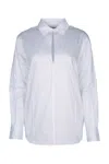 Calvin Klein Soft Cotton Front Slit Shirt In White