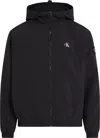 Calvin Klein Soft Curled Nylon Jacket With Hood And Zip Closure In Black