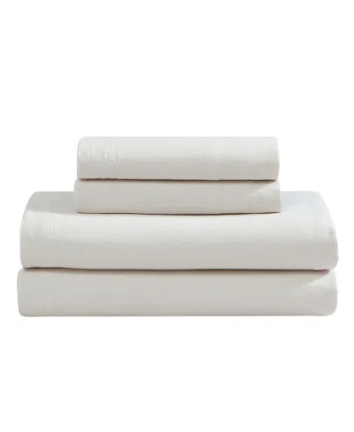 Calvin Klein Soft Linen 4 Piece Sheet Set, King In Off White
