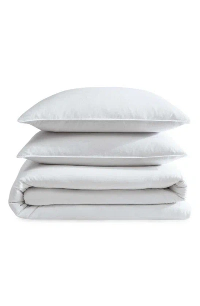 Calvin Klein Soft Linen Blend Duvet Cover & Shams Set In White