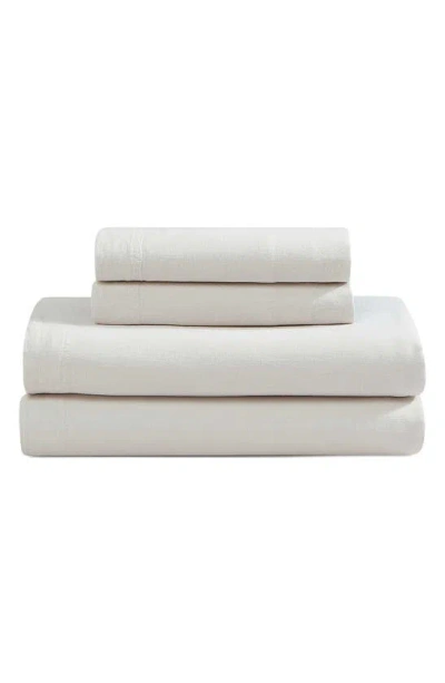 Calvin Klein Soft Linen Blend Sheet Set In Beige/ Tan