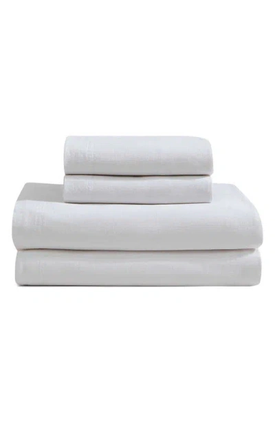 Calvin Klein Soft Linen Blend Sheet Set In White