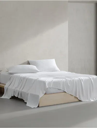 Calvin Klein Soft Linen Lyocell Sheet Set In White
