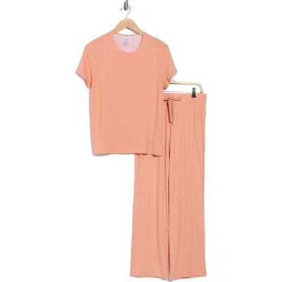 Calvin Klein Soft Slumber Short Sleeve Top & Pants Pajamas In Orange