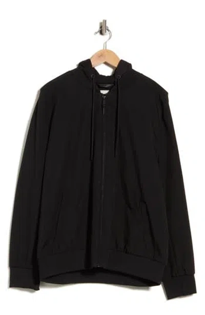 Calvin Klein Softshell Knit Bomber Hoodie In Black