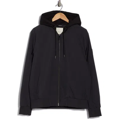 Calvin Klein Softshell Knit Bomber Hoodie In Black