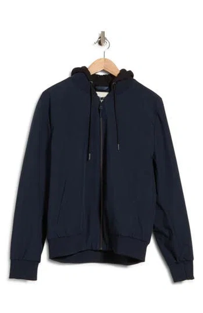 Calvin Klein Softshell Knit Bomber Hoodie In Sapphire