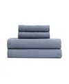 Calvin Klein Soho Solid Washed Cotton 4-pc. Sheet Set, Queen In Blue