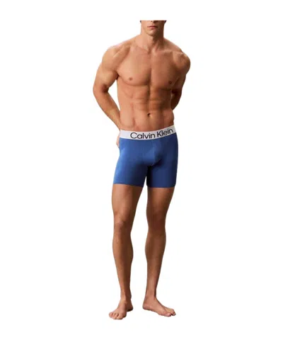 Calvin Klein Solid Color Single Boxer In Blue