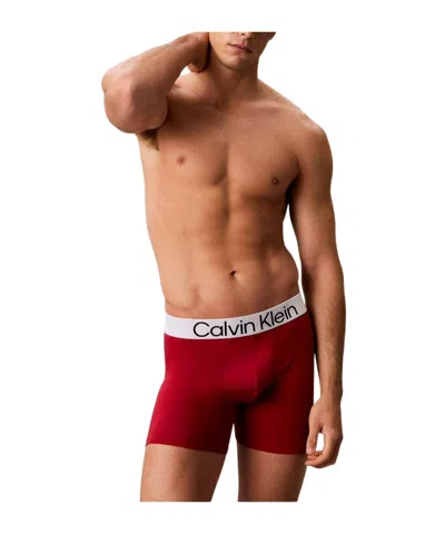 Calvin Klein Solid Color Single Boxer In Red