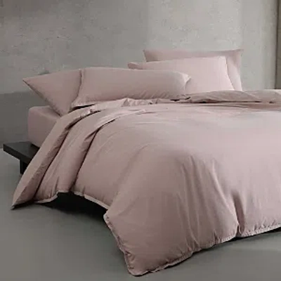 Calvin Klein Solid Cotton Blend 3 Piece Duvet Cover Set, King In Mauve