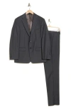 Calvin Klein Solid Two-button Notched Lapel Slim Fit Suit In Grey