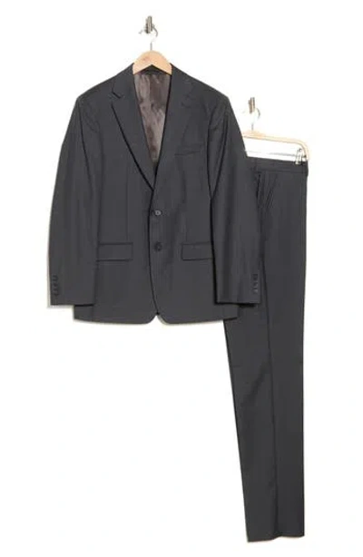 Calvin Klein Solid Two-button Notched Lapel Slim Fit Suit In Grey