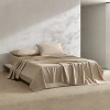 CALVIN KLEIN SOLID WASHED COTTON PERCALE 4 PIECE SHEET SET, QUEEN