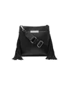 Calvin Klein Soma Adjustable Fringe Crossbody In Black,silver