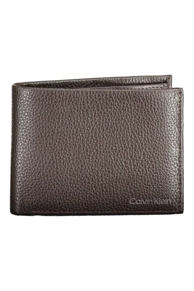 Calvin Klein Sophisticated Leather Wallet With Rfid Block In Brown