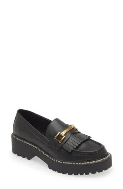 Calvin Klein Sophy Lug Sole Loafer In Smooth Black