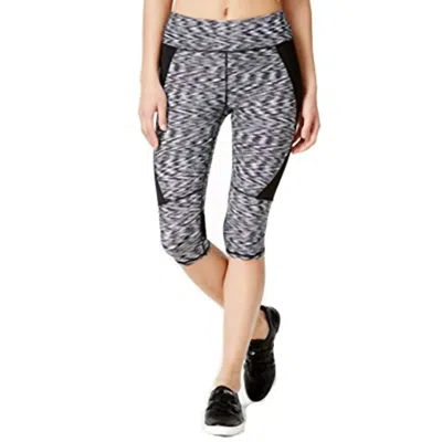 Calvin Klein Space Dyed Capri Leggings In Black Neutral Combo In Grey