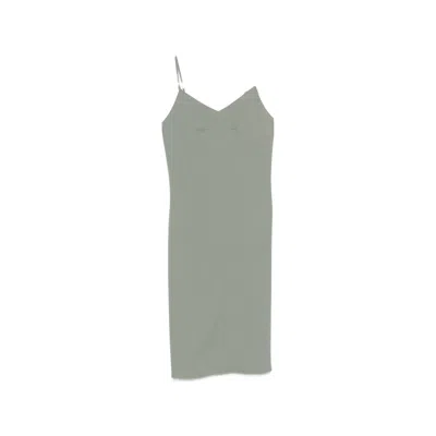 Calvin Klein Spaghetti-strap Midi Dress In Gray